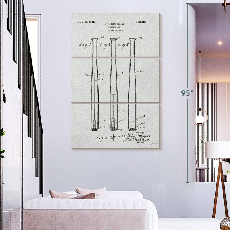 Baseball Bat Laelle, 74" H x 48" W