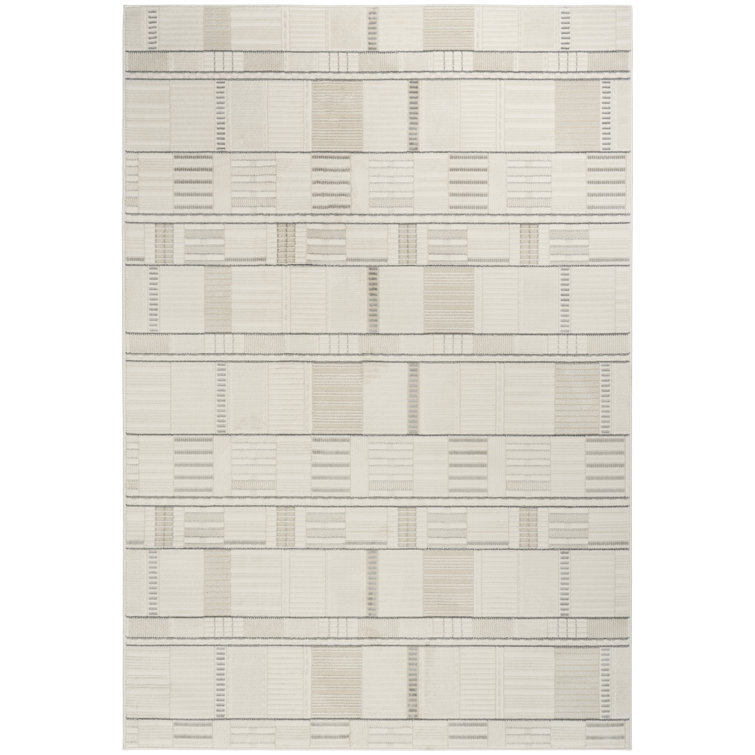 Ebern Designs Faunsdale Ivory Grey Modern Indoor Rug