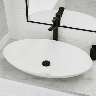 Karran Valera 27 In. Vitreous China Oval Vessel Bathroom Sink