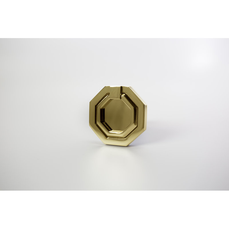 Facet Ring Pull, Polished Brass Unlacquered