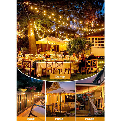 58FT Solar String Lights Outdoor With Remote Cable Tie...