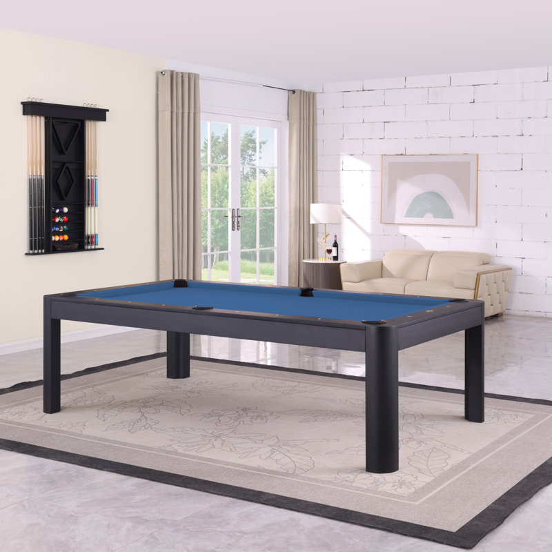 Table de billard en ardoise noire Cadora Duo, Bleu électrique, Non, 7 pi