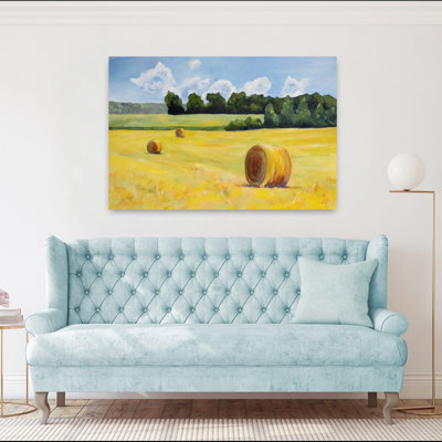 Golden Hay Field by Claire Whitehead - Wrapped Canvas Print