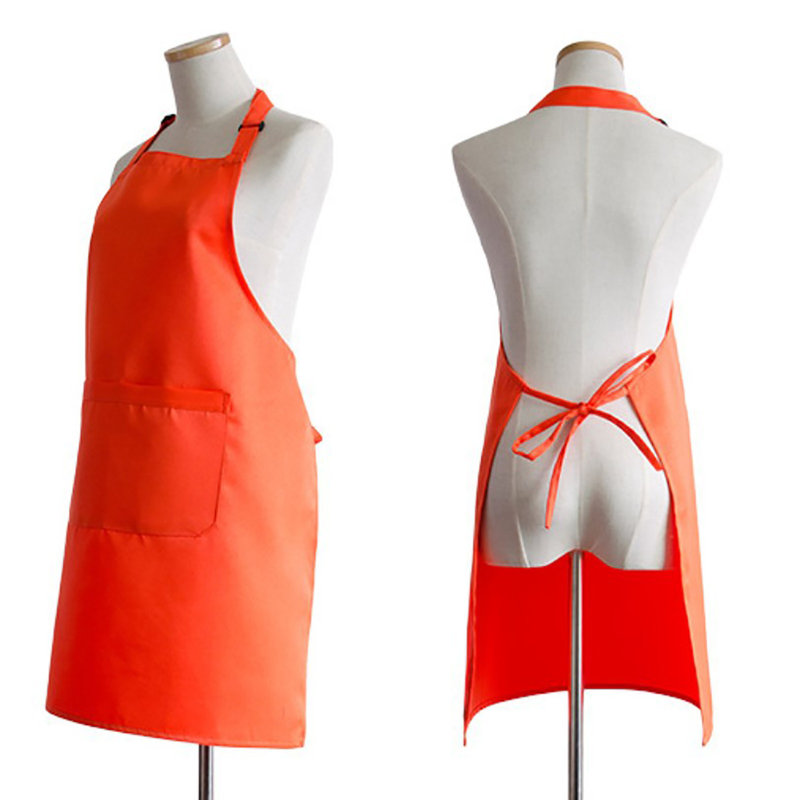 Tablier de barbecue pour homme avec poches, tablier de cuisine réglable pour la cuisine et le nettoyage, orange 27,6 x 29,5 po
