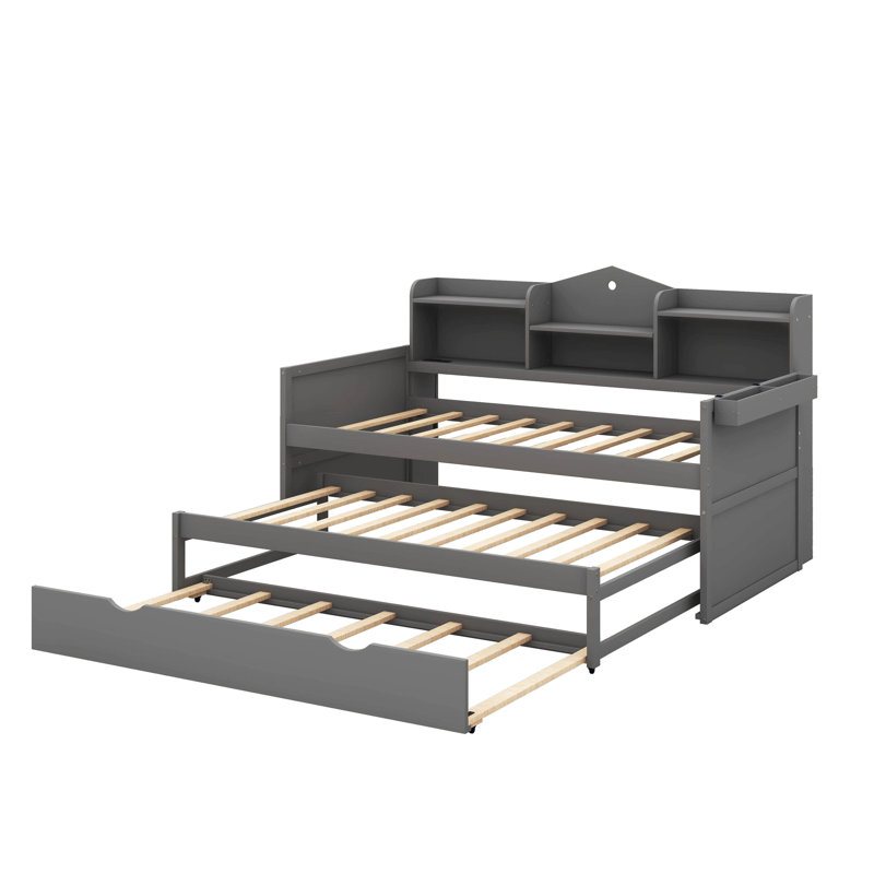 Lit de jour simple en bois Demetris, gris