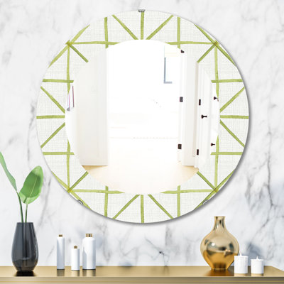 Triangle géométrique vert II - miroir Mid-Century