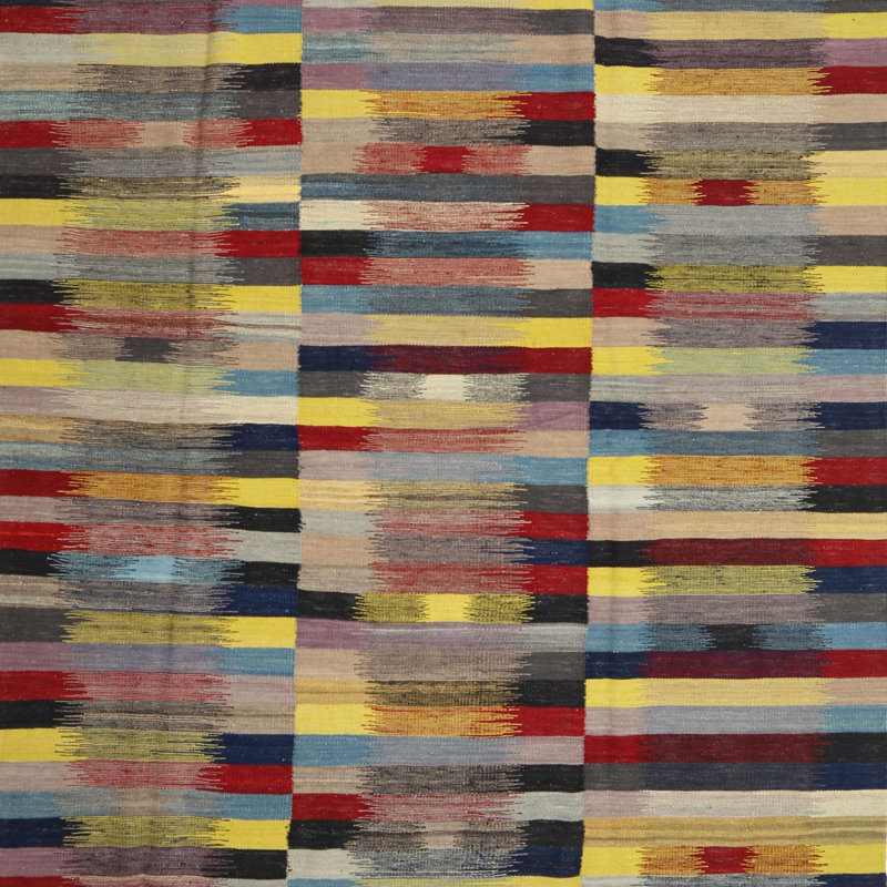 Tapis noir/gris/rouge contemporain, Carré 3 pi