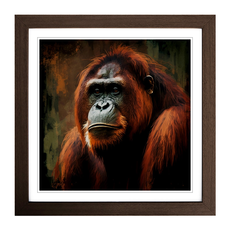 Orangutan Post-Impressionism - Framed Print, Walnut