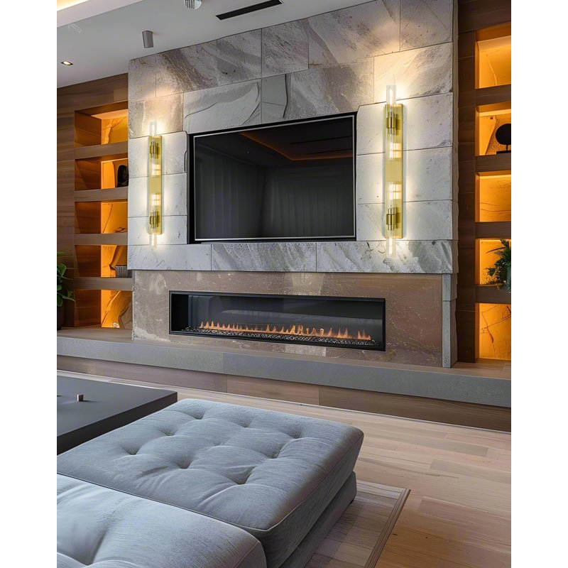 Barre lumineuse moderne et horizontale pour meuble-lavabo moderne, Or brossé