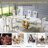 70.08" Rectangular Faux Marble Top Pedestal Dining Set-107486280