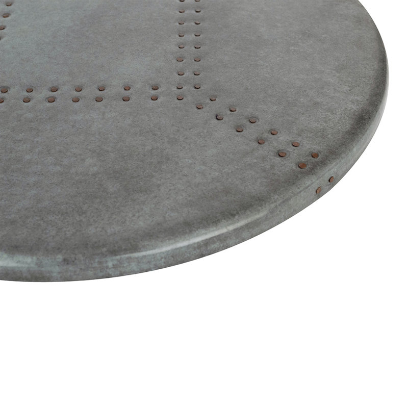 Plateau tournant en zinc, H 1,5 po x L 18 po x l 18 po