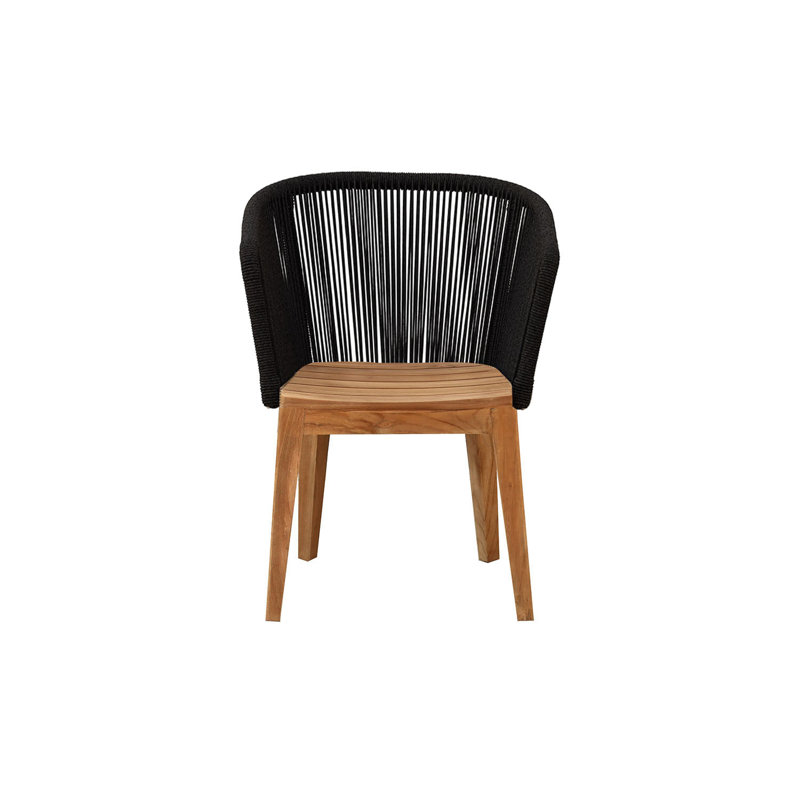 Westlake Outdoor Teak Dining Armchair, Black