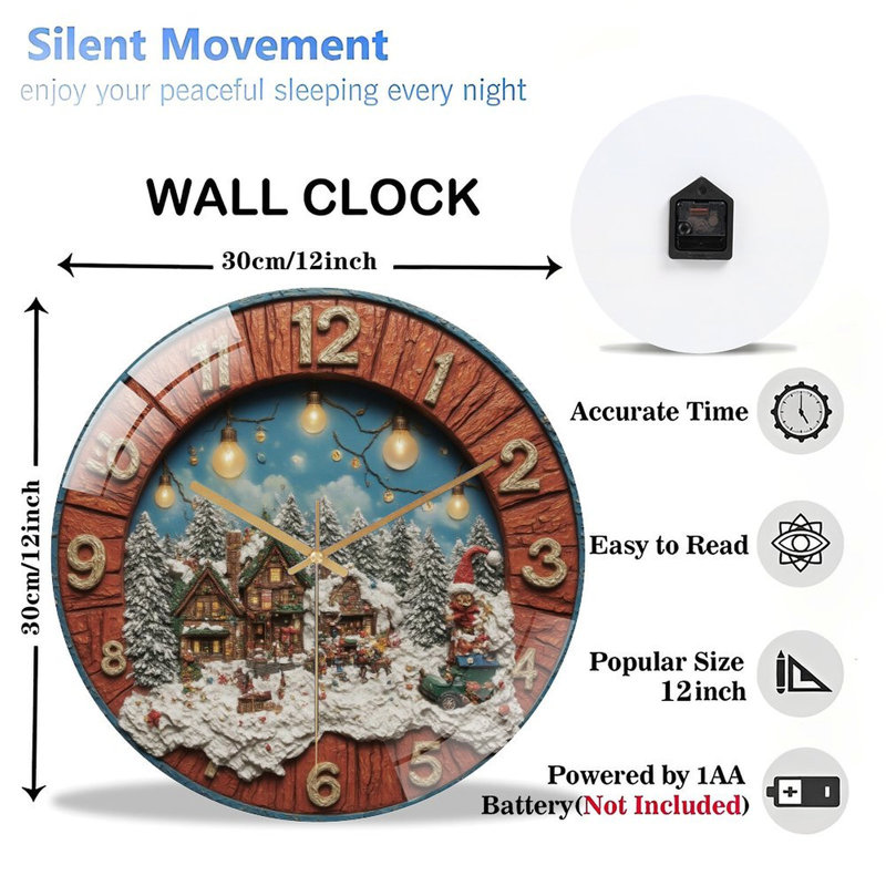 Horloge murale de Noël avec horloge murale