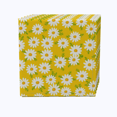 Cotton Twill Floral Square Napkin