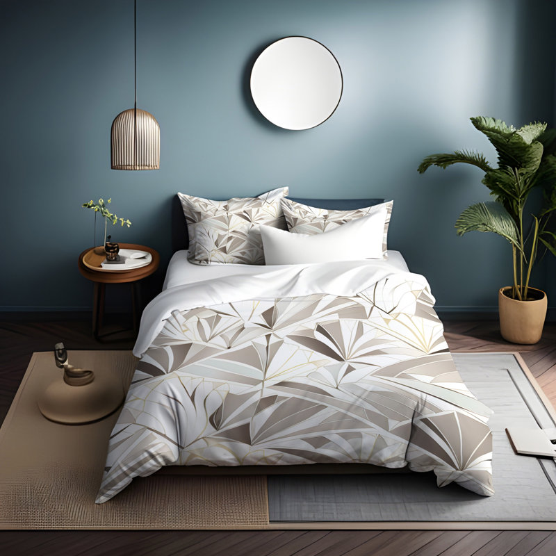 Polyester Abstract Duvet Cover, King Duvet Cover + 2 King Shams