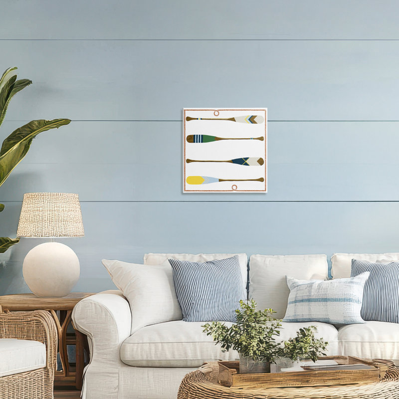 Quatre rames à motif sur toile, design par Radhika Modi, H 17 po x l 17 po
