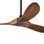 Ventilateur de plafond en bois à 3 pales de 72 po avec télécommande à 6 vitesses sans lumières, moteur réversible, minuterie et fonction mémoire-473949604-483066829
