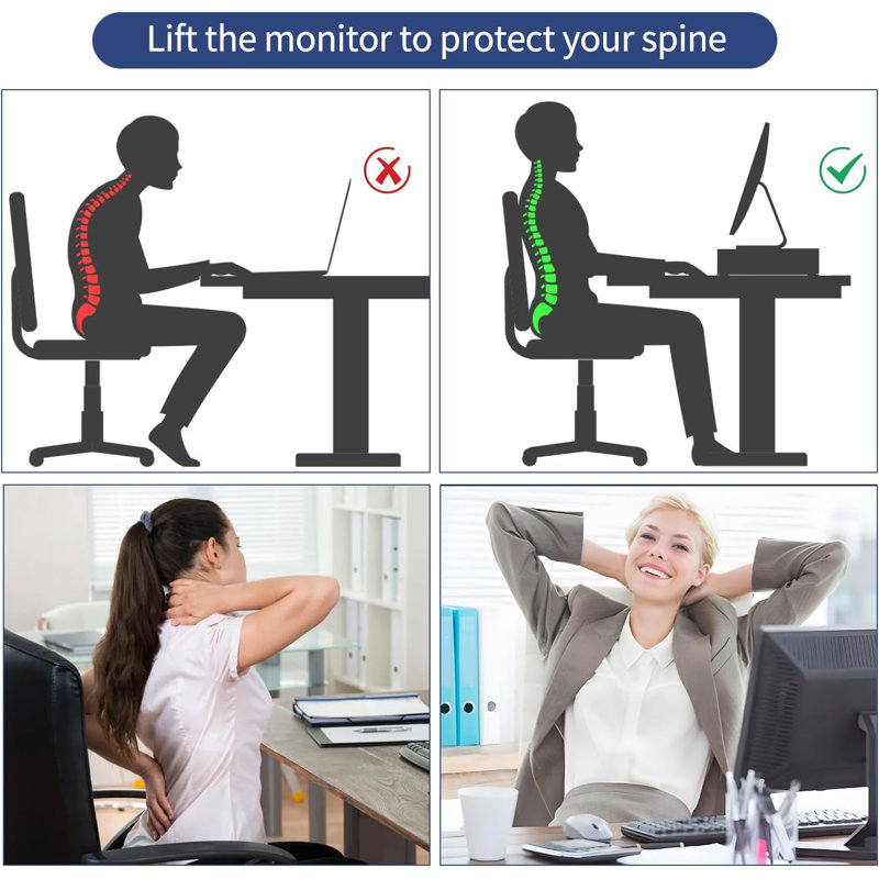 Support pour écran d'ordinateur avec tiroirs et 2 porte-stylos Accessoires de bureau et organisateurs de bureau