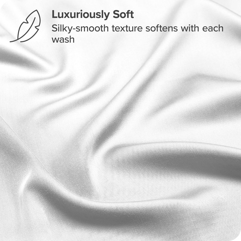 Sheet Set - Rayon from Bamboo, Queen Sheet Set with 2 Pillowcases, White