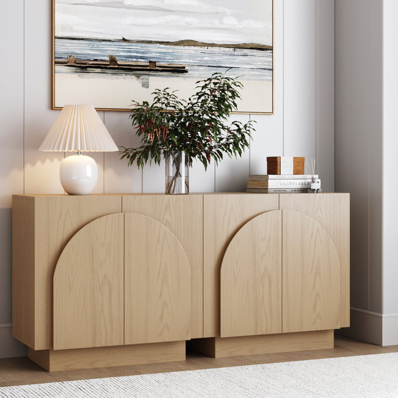 Eastampton Solid Wood TV Stand 2 - Door Accent Cabinet (2-Piece Set), Gray Oak