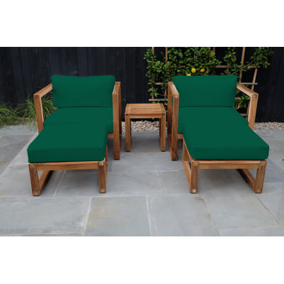 Ensemble de conversation en teck avec coussins Sunbrella