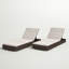 Chaise longue simple inclinable en aluminium et osier avec coussins 77,1 po Pacey-397247761-396952778