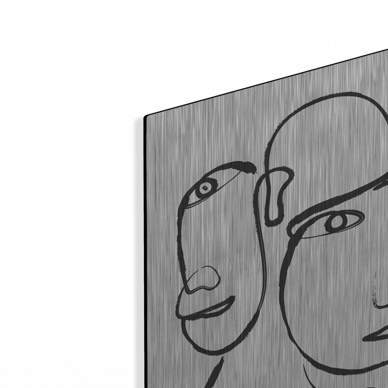 Ivy Bronx «Double Silhouette» par Incado, art mural en métal, H 16 po x l 12 po