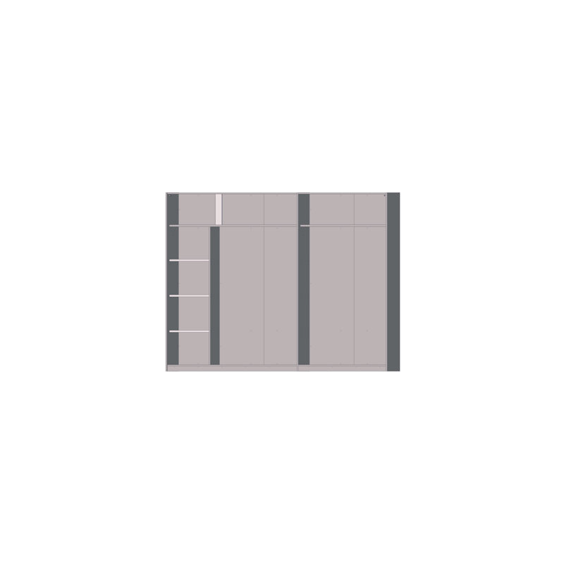 Arnaud 2 Door Manufactured Wood Wardrobe, 210cm H x 270cm W x 61cm D, White/Beige