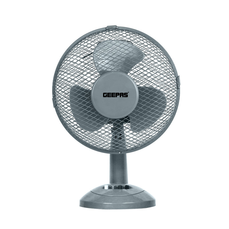 GEEPAS 9" Table Fan | Electric Portable Worktop Desk Fan with 2 Speeds 3 Blades, Adjustable Tilt Wide Angled Oscillation | Powerful Low Noise Airflow for Home Office | 1 Year Warranty, 22W