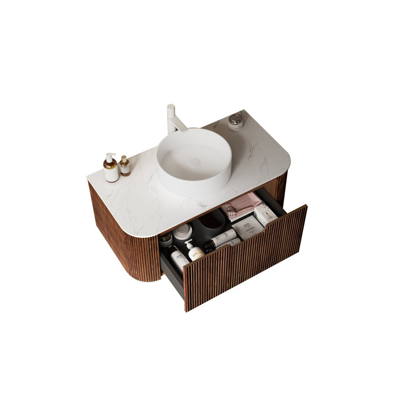 Meuble-lavabo avec lavabo Dina, Noyer, 36"