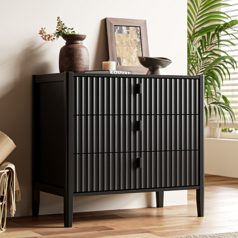 3 - Drawer Dresser, 31.5" W, Black