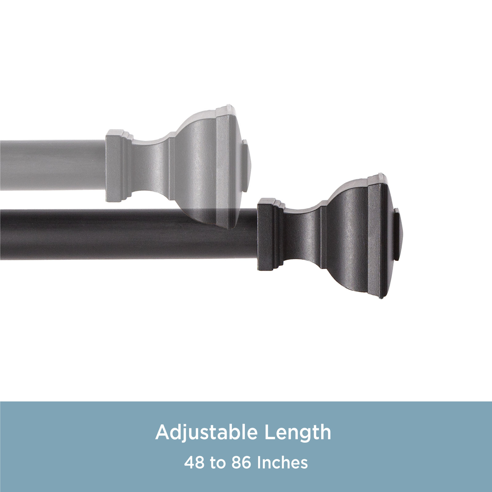 Lowri Mavis Curtain Rod, 48" - 86"