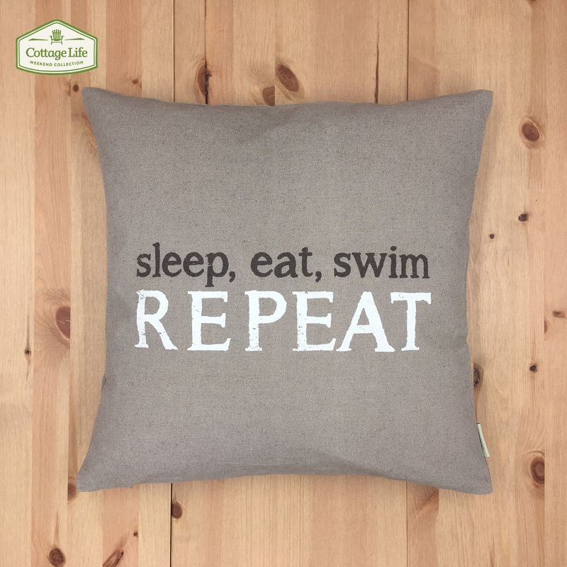 Coussin décoratif en coton repeat, manger, sanage, Polyester / Bourre en polyester