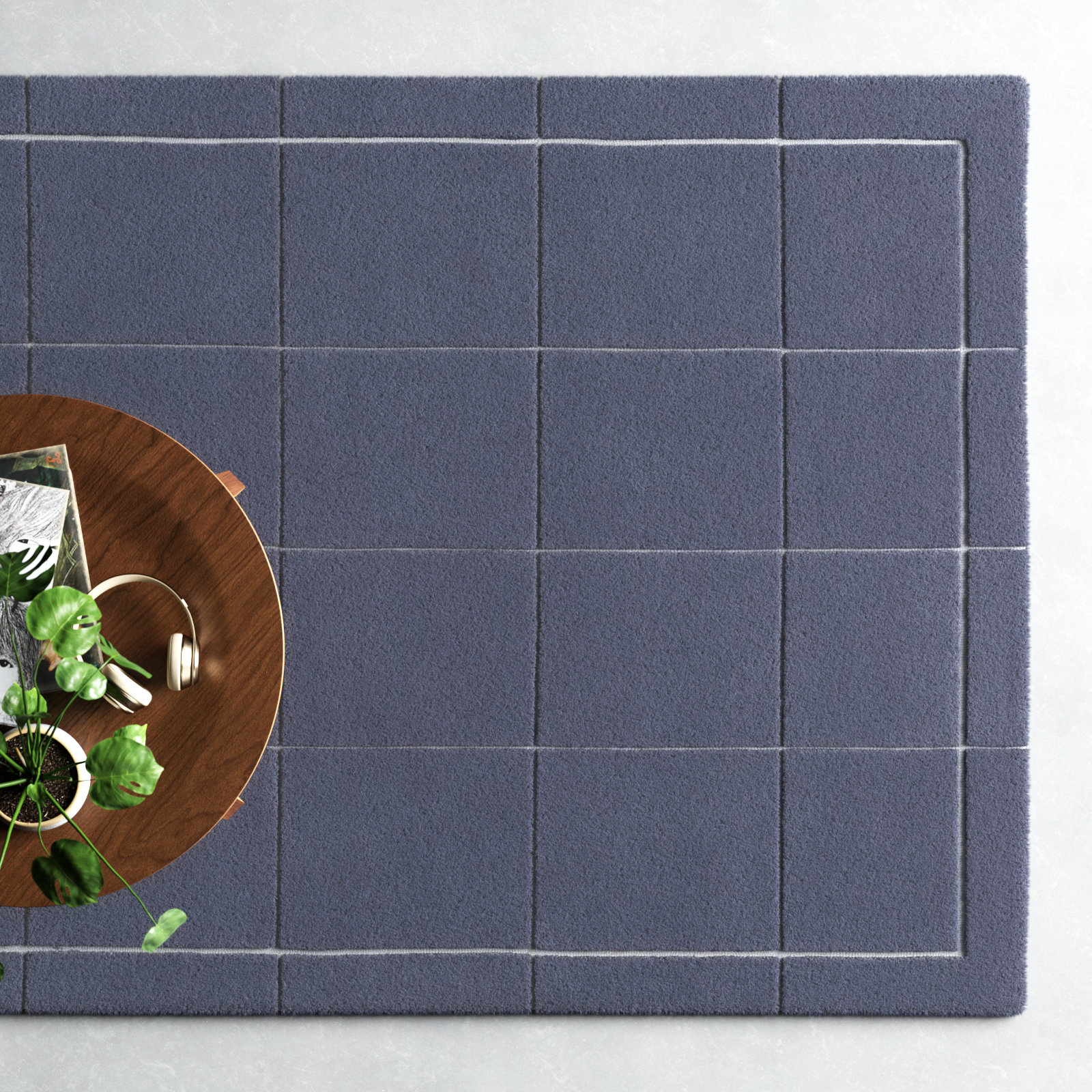 Mallory Blue Hand Tufted Area Rug, Rectangle 5' x 8'