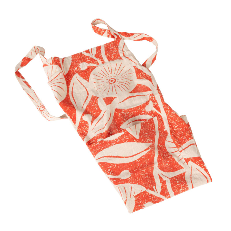 Cotton Printed Crossback Apron With Floral Pattern