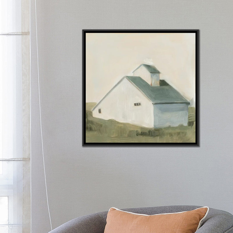 « serene grange i », reproduction sur toile, H 18 po x l 18 po x P 1,5 po, Toile avec cadre noir, Pas de tapis