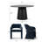 4 - Person Dining Table Sets With Round Table & 4 Upholstered Chenille Chairs-1544098666-1544098664