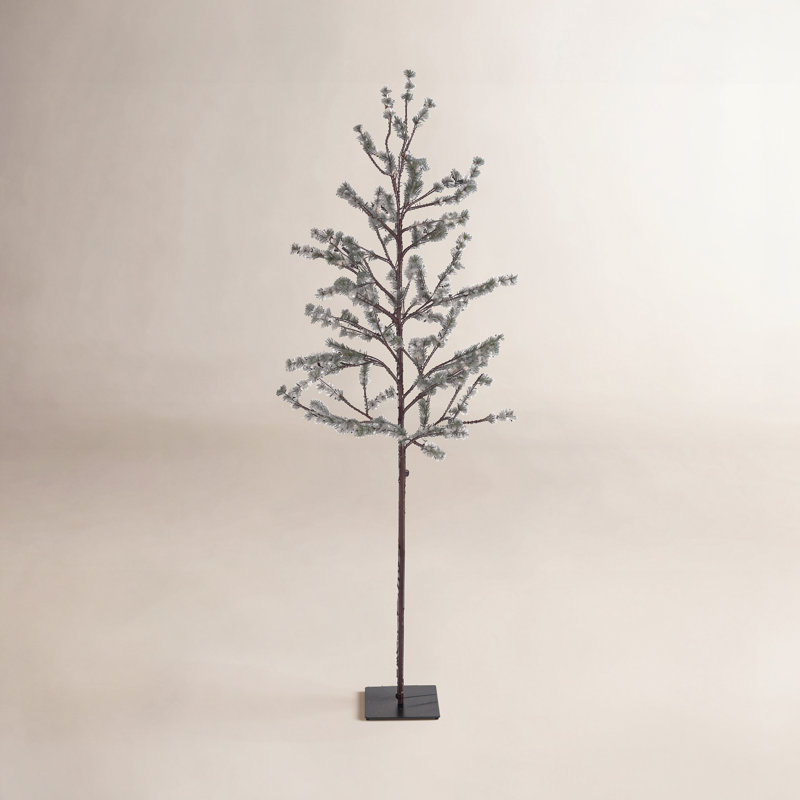 Pin électrique glacé 7 pi avec lumières DEL blanc chaud