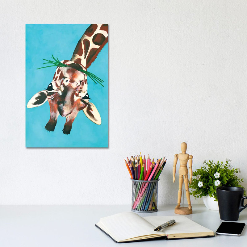 Giraffe Upside Down by Coco De Paris - Wrapped Canvas Painting, 30.48cm H x 20.32cm W x 1.91cm D