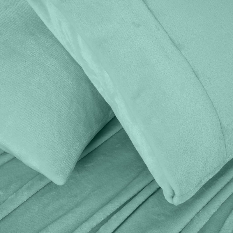 King Aqua Microplush Fleece Deep Pocket Sheet Set