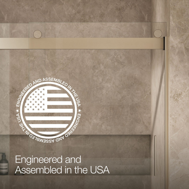 Levity 74" H x 59.63" W Bypass Shower Door with CleanCoat® Technology, Crystal Clear, Anodized Brushed Bronze