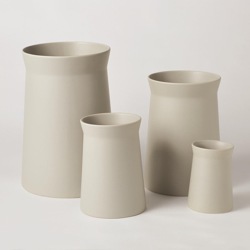 Leyton Handmade Ceramic Table Vase, Moon, 12" H x 8.5" W x 8.5" D