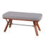 Banc Mid-Century moderne en bois naturel et tissu gris clair-1945603017-1945603021
