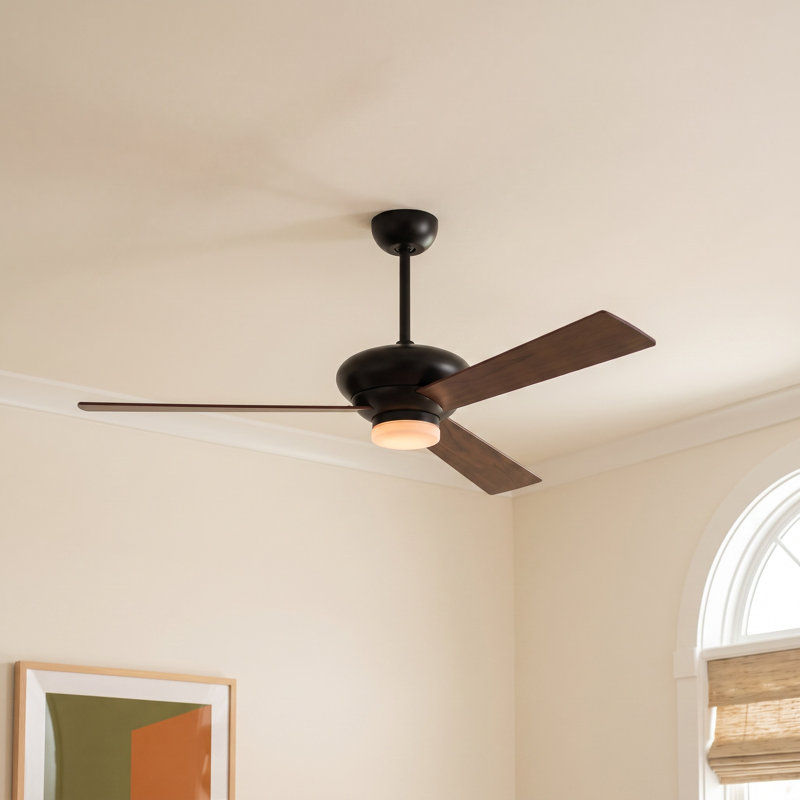 Altus 52'' Ceiling Fan with LED Lights, Gloss White, Aluminum, Handheld Remote Control (2-wire)