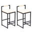 Ensemble de 2 tabourets de bar rembourrés en similicuir avec tabourets de bar modernes et structure en métal pour comptoir, îlot de cuisine-281148614-281148615