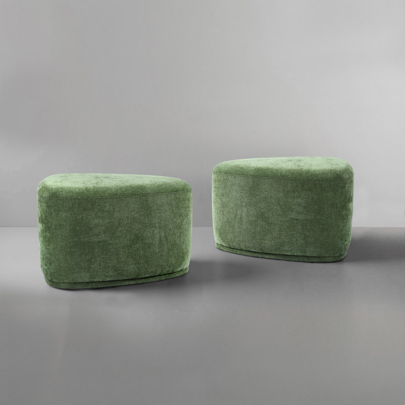Repose-pieds carré à compression Caras vert sans assemblage requis (ensemble de 2), Vert