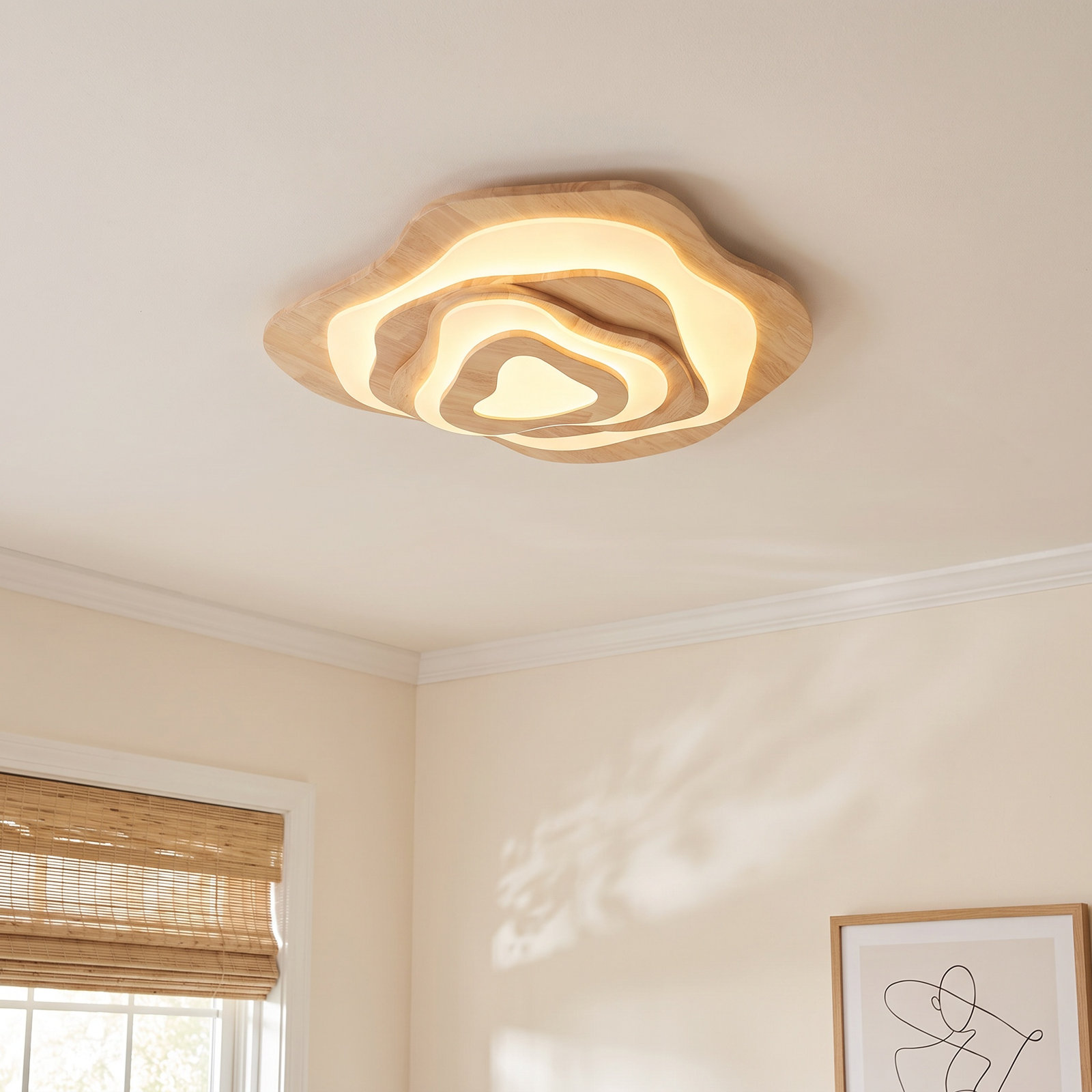Single Light Acrylic LED Flush Mount, 3.54" H x 31.49" W x 31.49" D