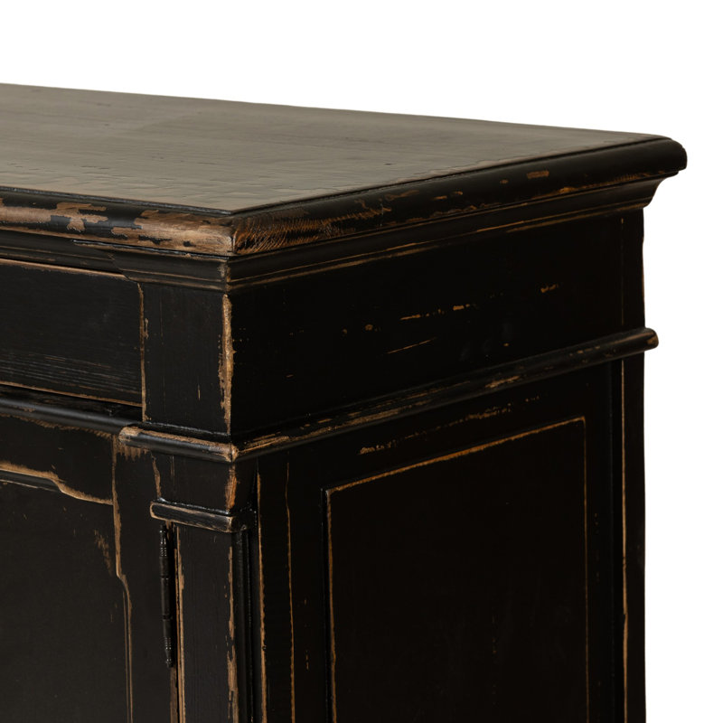 Marjorie 4 Door Sideboard-Distressed Black, Distressed Black