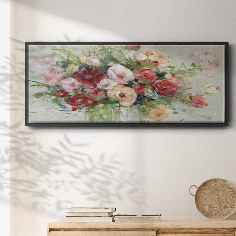 Just Peachy- Framed Canvas, 12" H x 30" W