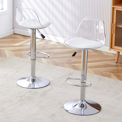 Swivel Upholstered Adjustable Height Counter Stool(Set of 2)